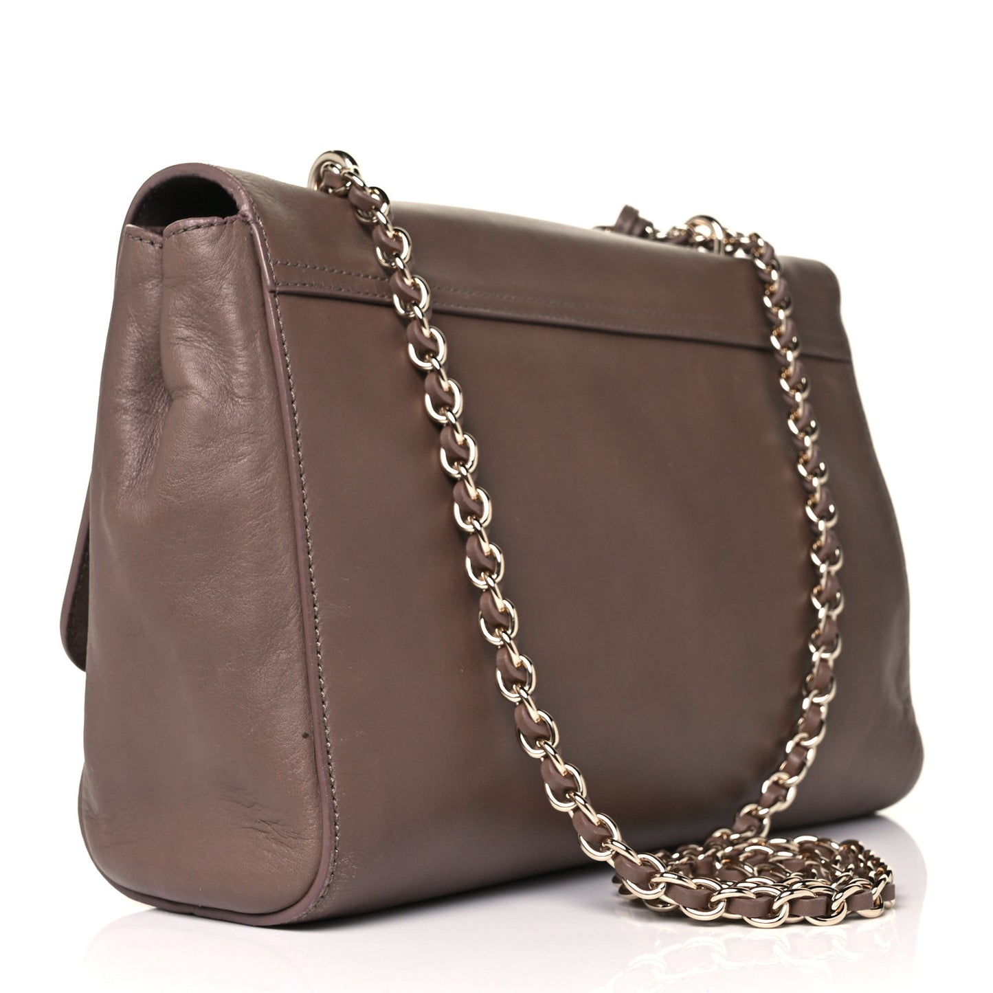 Natural Calfskin Medium Lily Flap Clay