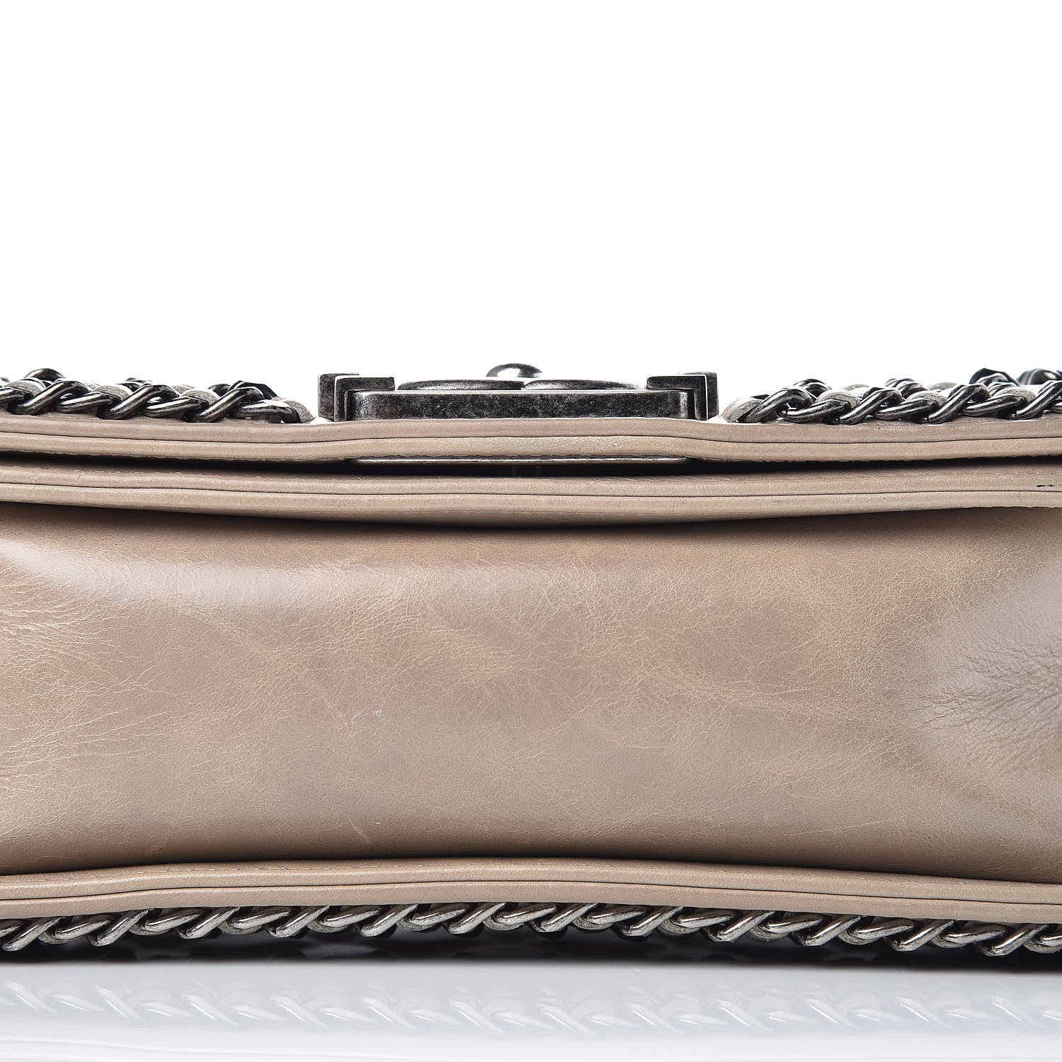 Chanel Glazed Calfskin Quilted Small Boy Chained Flap Beige 10 of 15