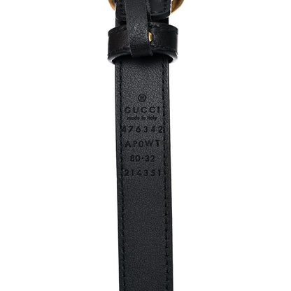 Gucci Moon Calfskin Pearl Double G 20mm Belt 80 32 Black Cream 3 of 6