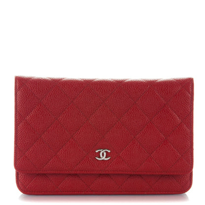 Chanel Caviar Quilted Wallet On Chain WOC Red 1 of 8