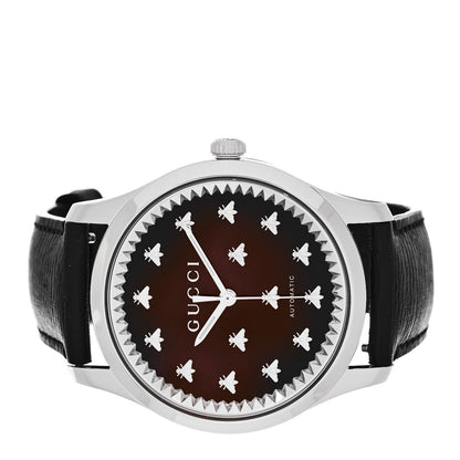 Gucci Stainless Steel Calfskin 42mm G-Timeless Bee Automatic Watch Dark Red 2 of 4
