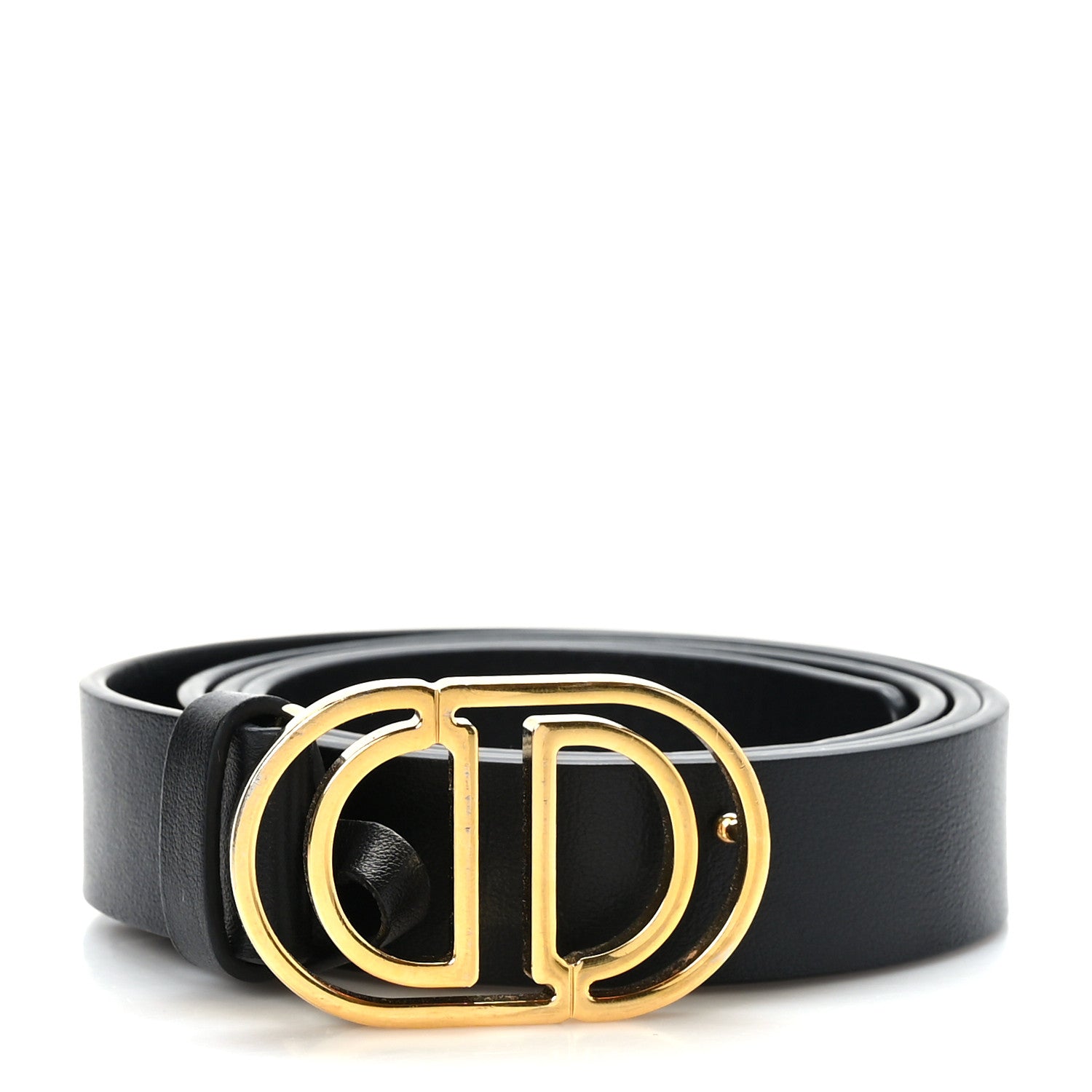 Christian Dior Calfskin 30 Montaigne Cut-Out CD Belt 85 34 Black 1 of 6