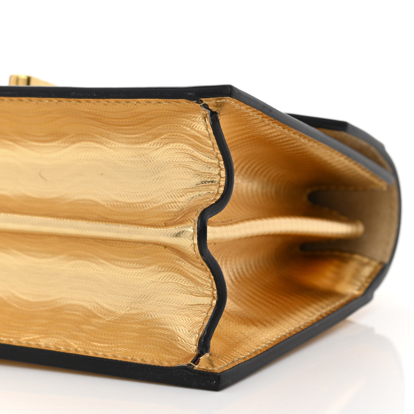 Metallic Calfskin Mini Elisa Shoulder Bag Gold