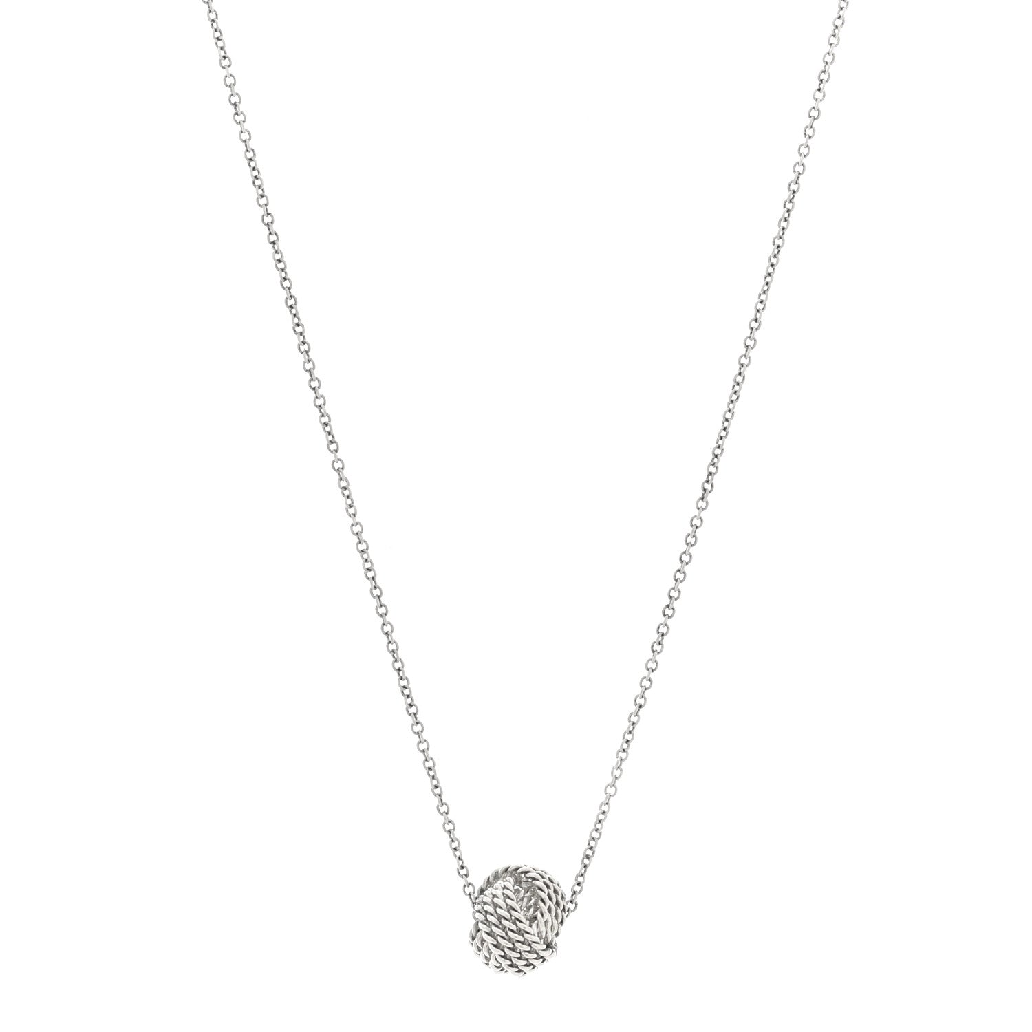 Tiffany Sterling Silver Twist Knot Pendant Necklace 1 of 4