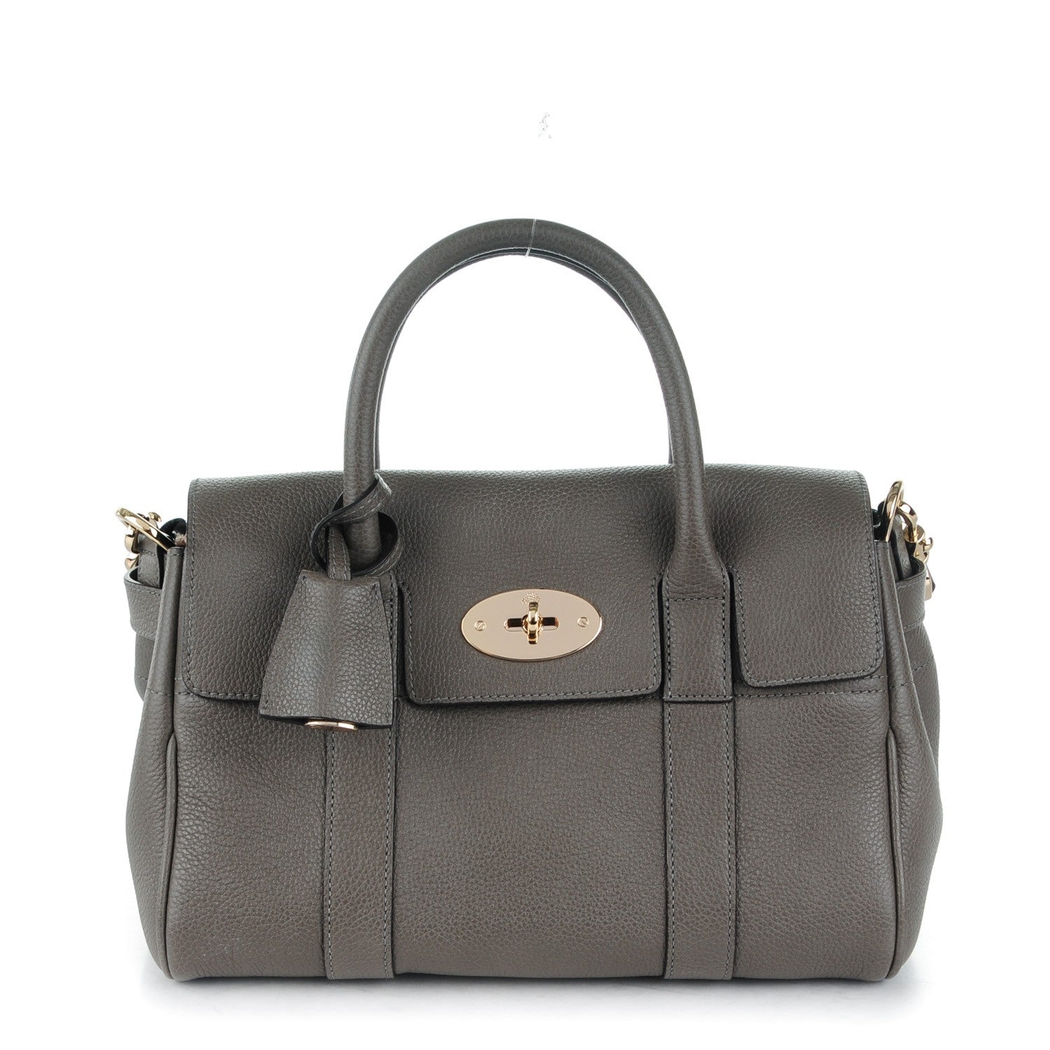 Mulberry Classic Grain Small Bayswater Satchel Mole Grey 1 of 9