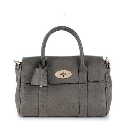 Mulberry Classic Grain Small Bayswater Satchel Mole Grey 1 of 9