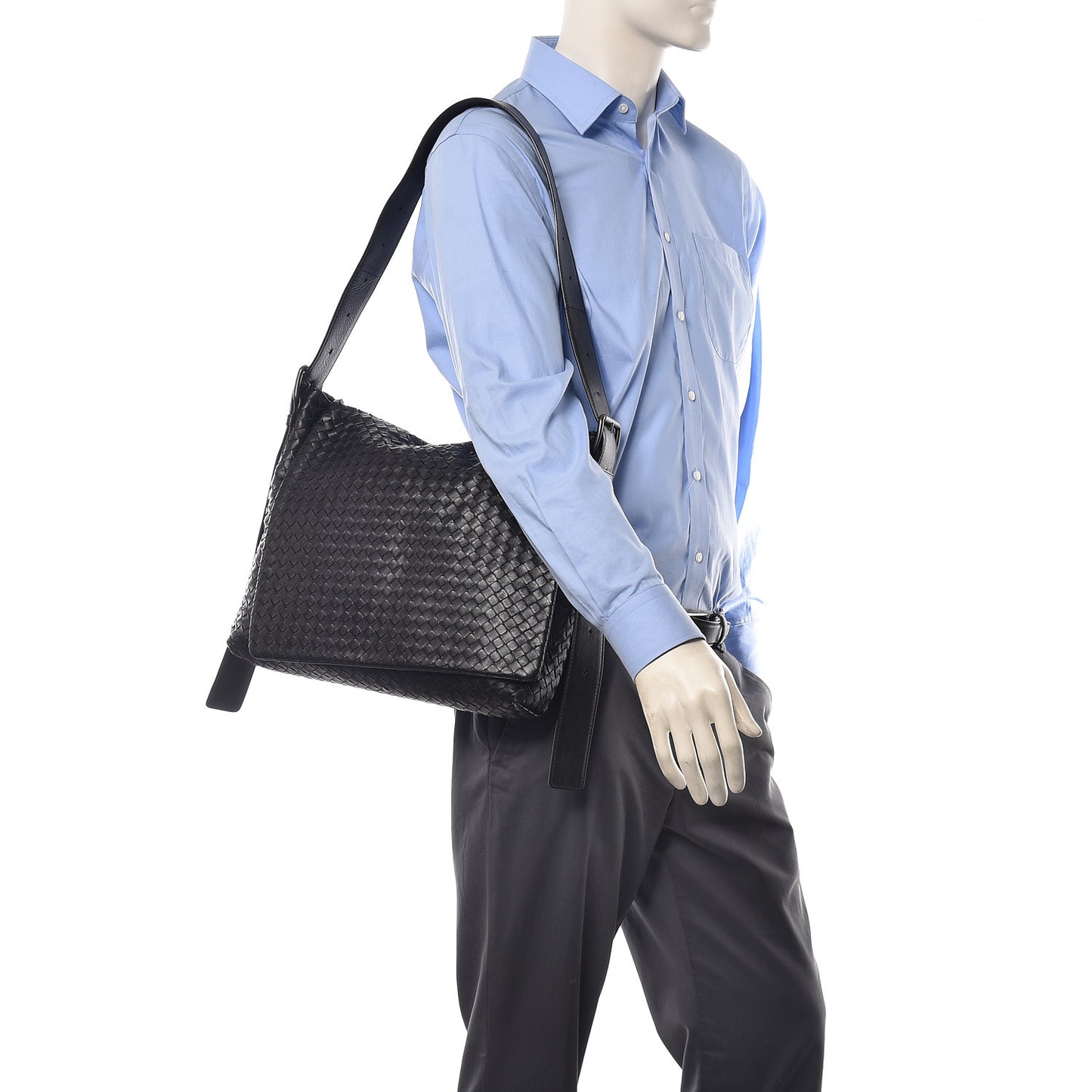 Nappa Intrecciato Messenger Bag Black