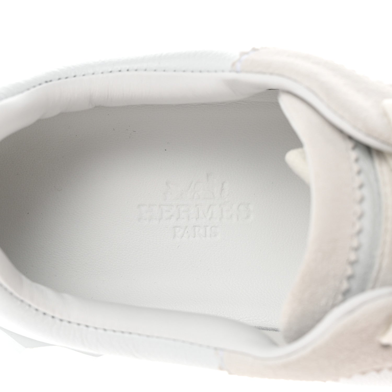 Hermes Calfskin Suede Goatskin Bouncing Sneakers 36 White 6 of 9