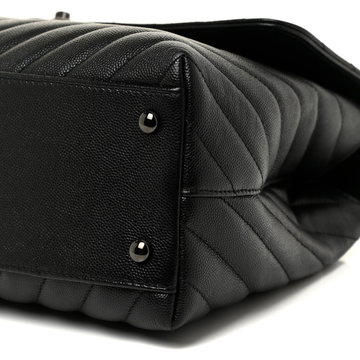 Chanel Caviar Chevron Quilted Medium Coco Handle Flap So Black 10 of 13