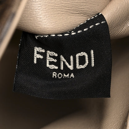 Fendi Vitello Seta Glazed Fabric FF 1974 Medium Peekaboo X-Lite Black Mogano Panna 7 of 11