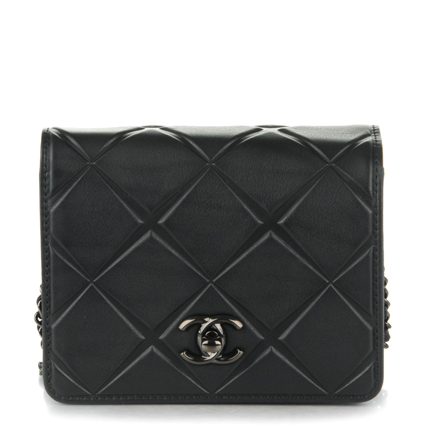 Calfskin Mini Propeller Flap Black