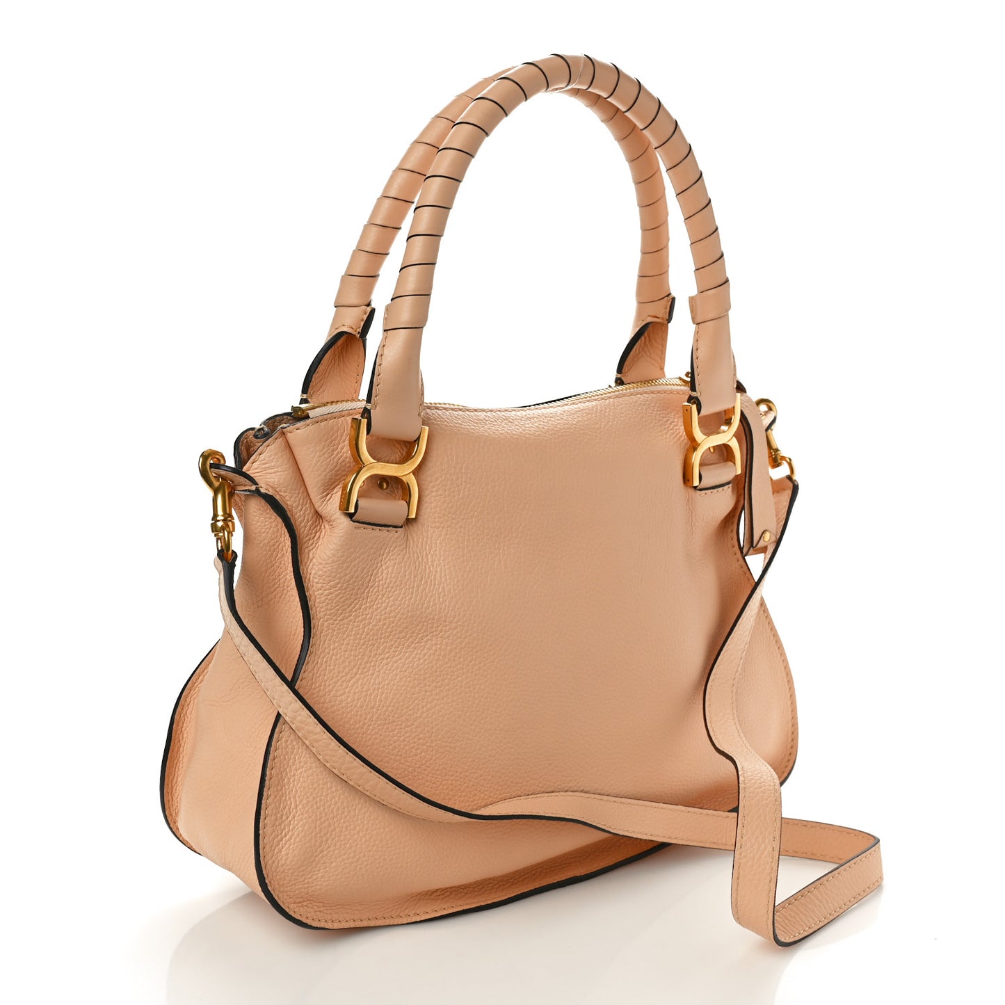 Calfskin Medium Marcie Satchel Light Tan