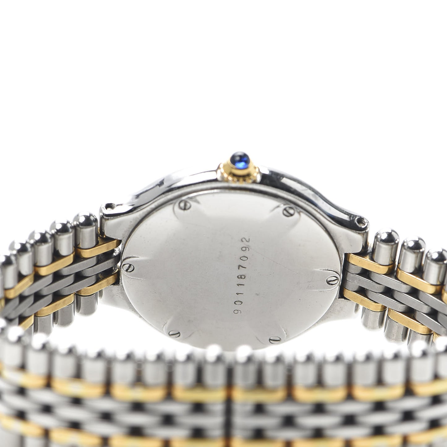 Stainless Steel 18K Yellow Gold 28mm Must De 21 Bullet Link Quartz Watch