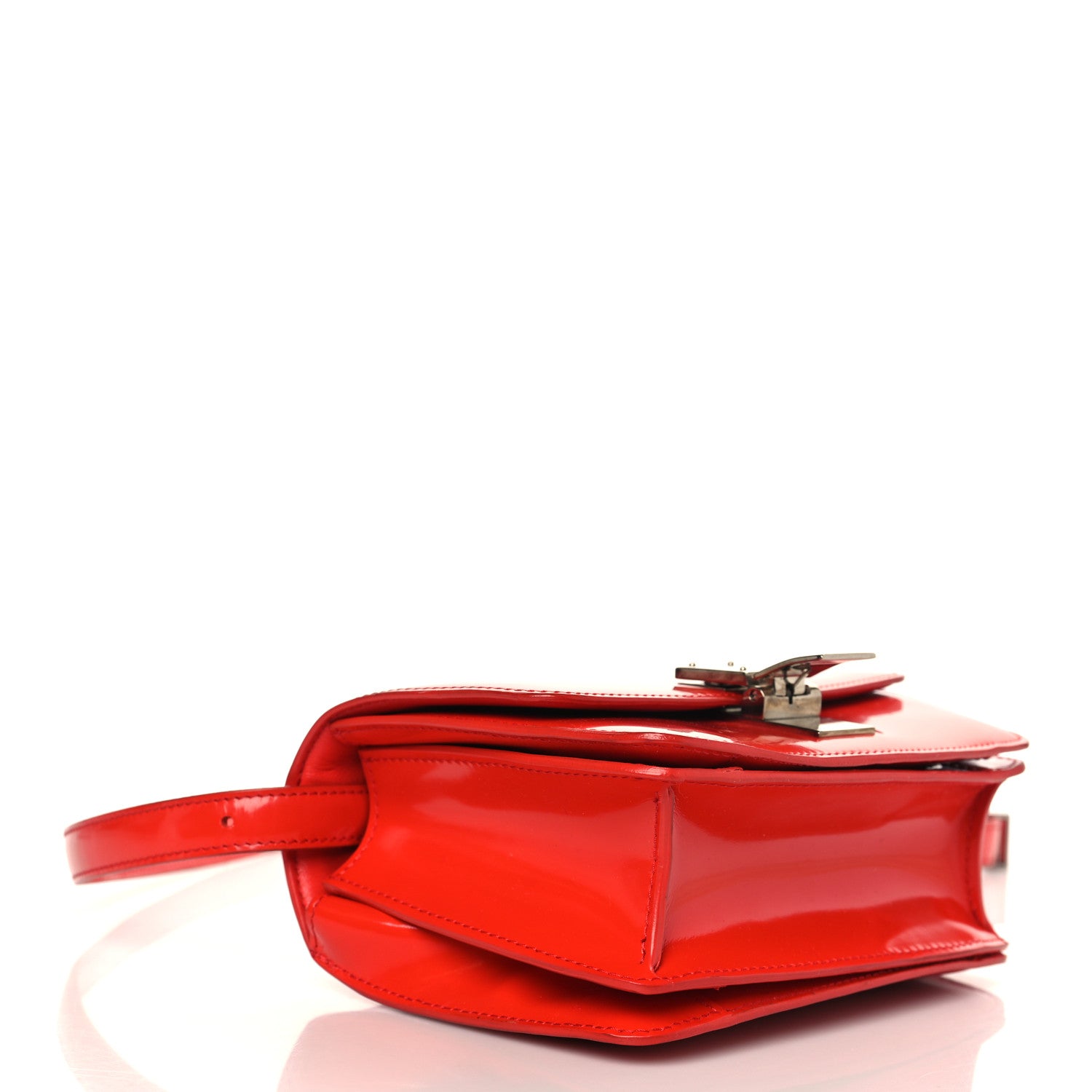 Celine Spazzolato Calfskin Classic Box Medium Flap Vermillion 4 of 8