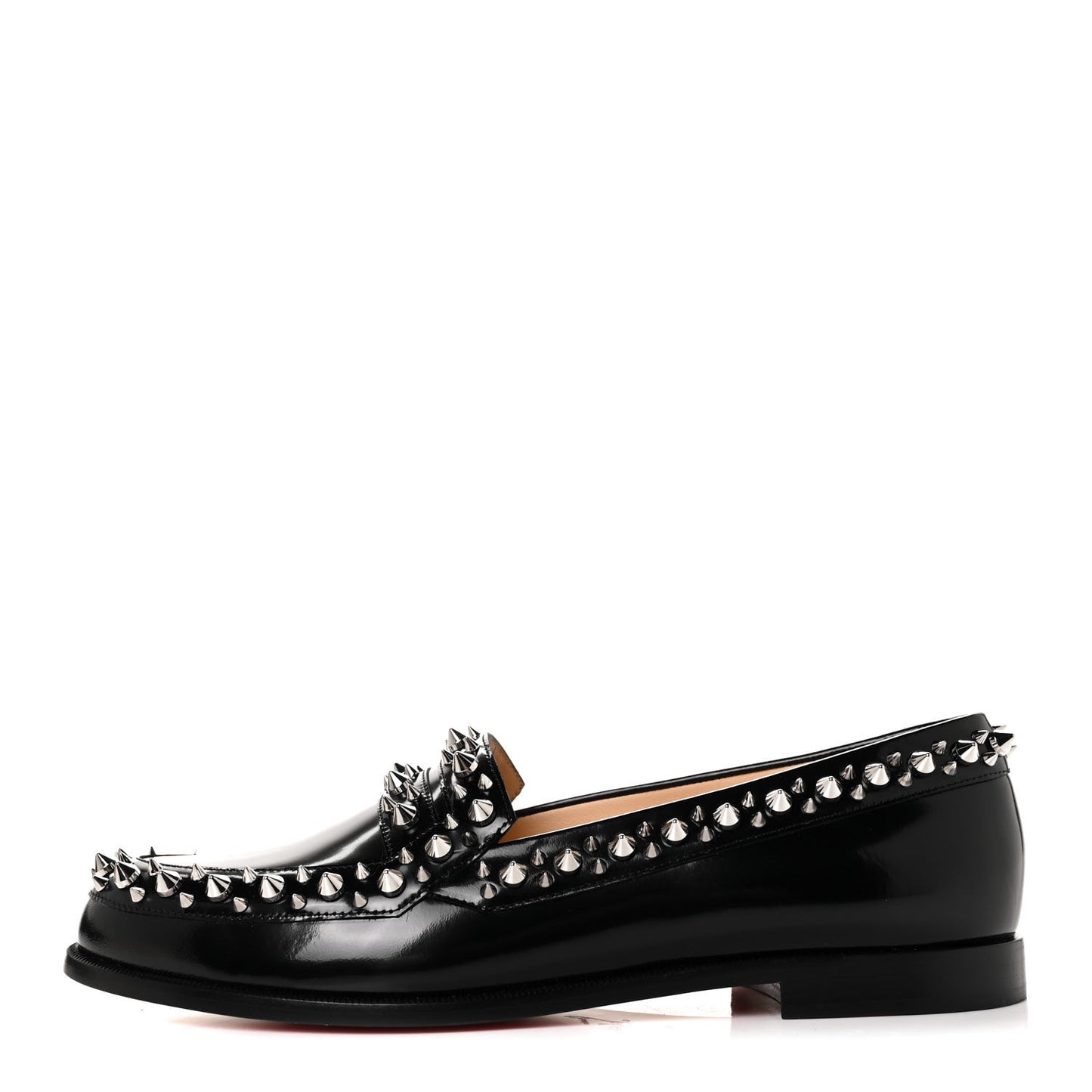 Patent Calfskin Spikes Mattia Loafers 40.5 Black