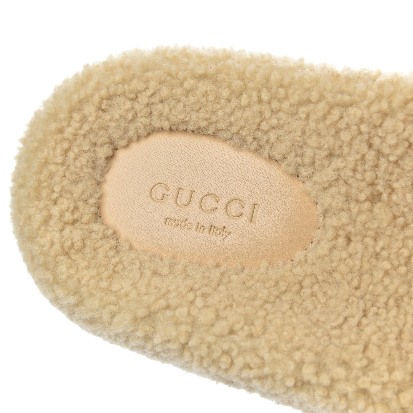 Merino Interlocking G Slide Sandals 37 Butterscotch Cocoa