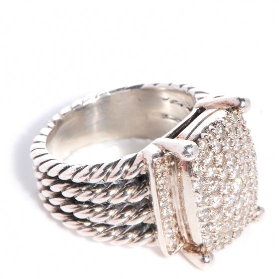 Sterling Silver Diamond 16mm Wheaton Ring 53 6.5