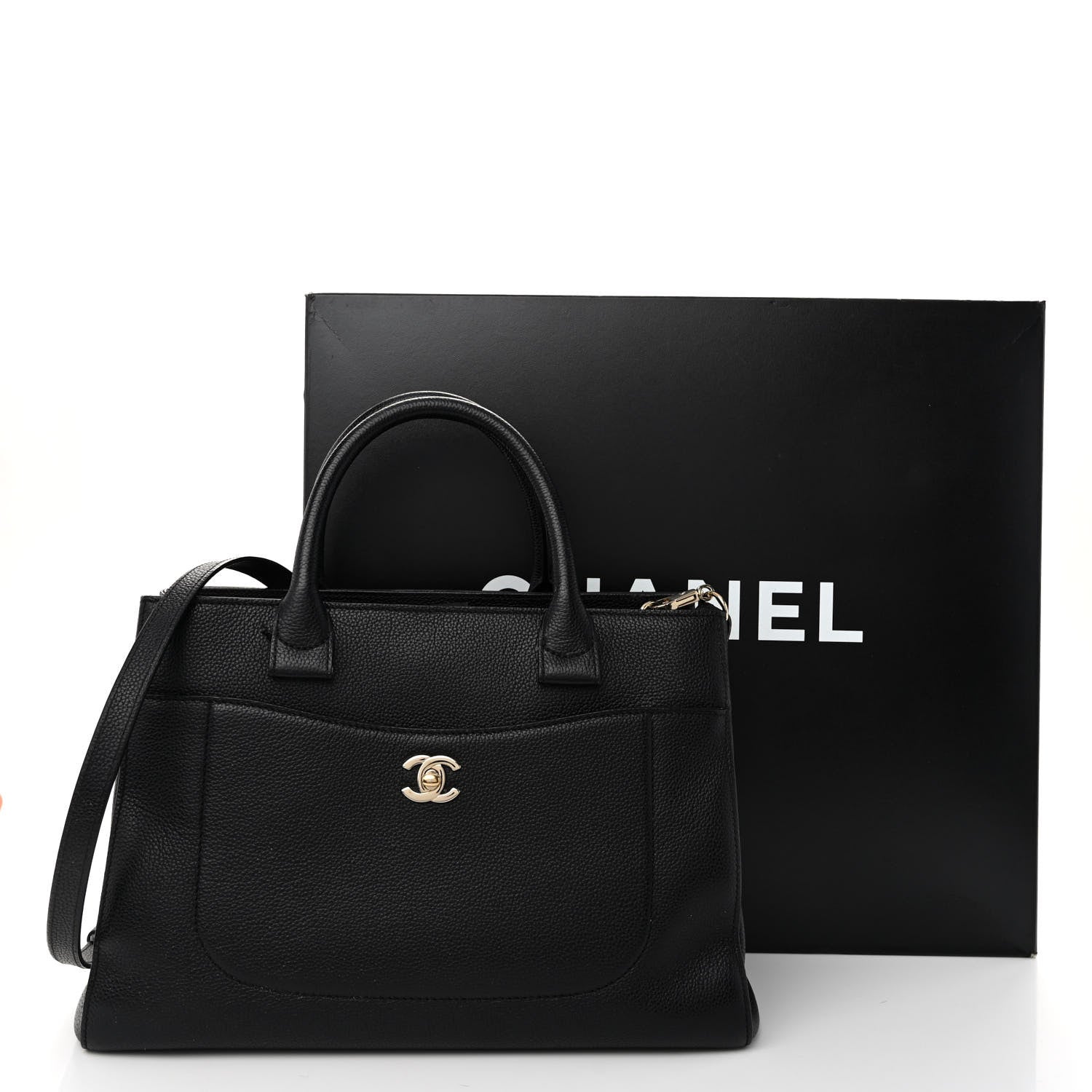 Chanel Grained Calfskin Small Neo Executive Shopper Tote Black 11 of 11