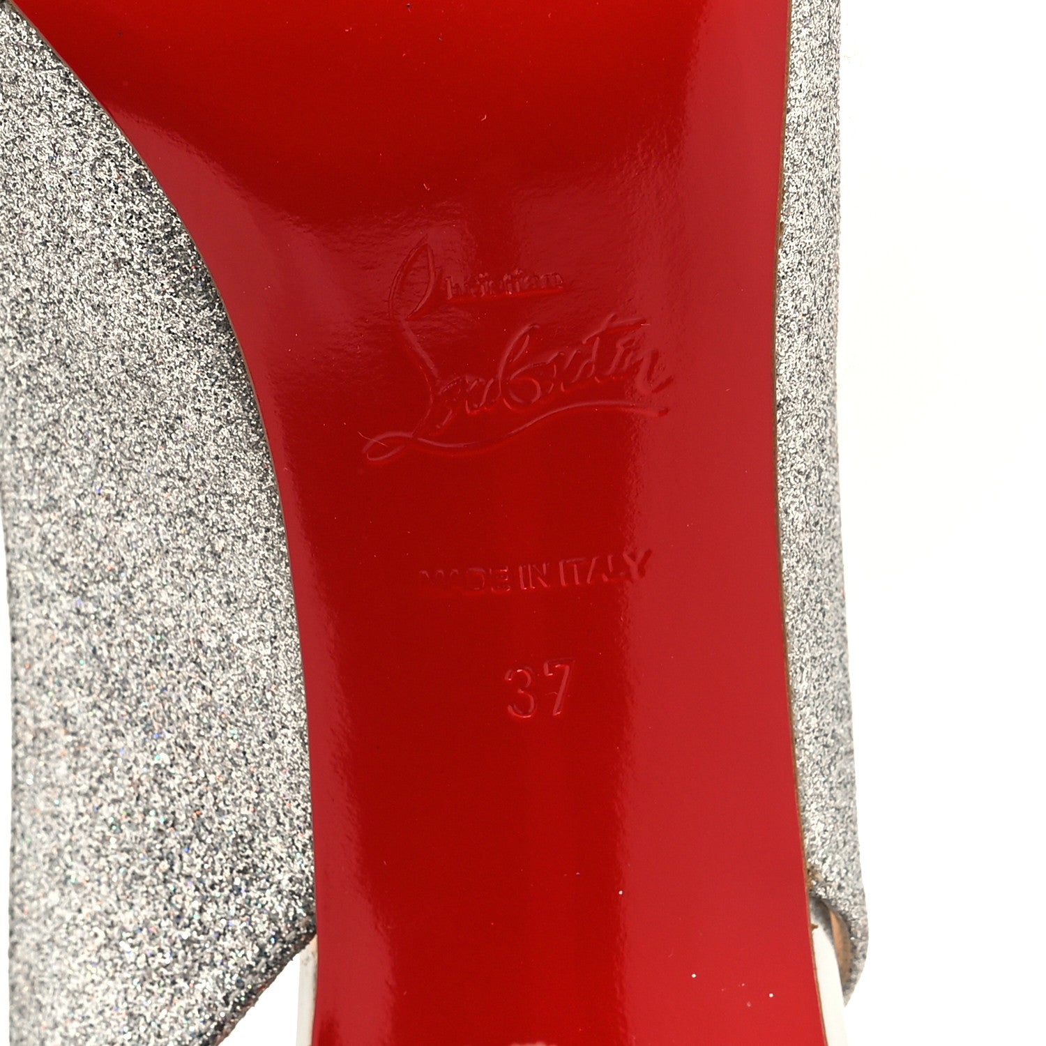 Christian Louboutin Glitter No Prive 100 Pumps 37 Silver 1389729