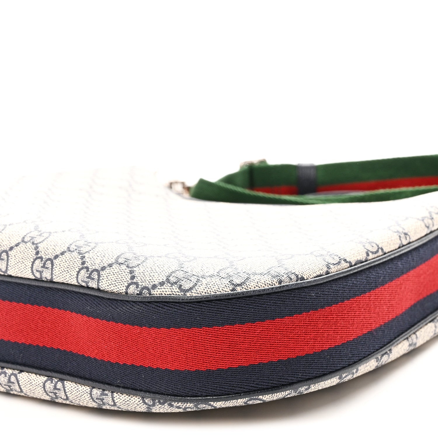 Gucci GG Supreme Monogram Textured Calfskin Web Large Attache Shoulder Bag Beige Blue 10 of 10