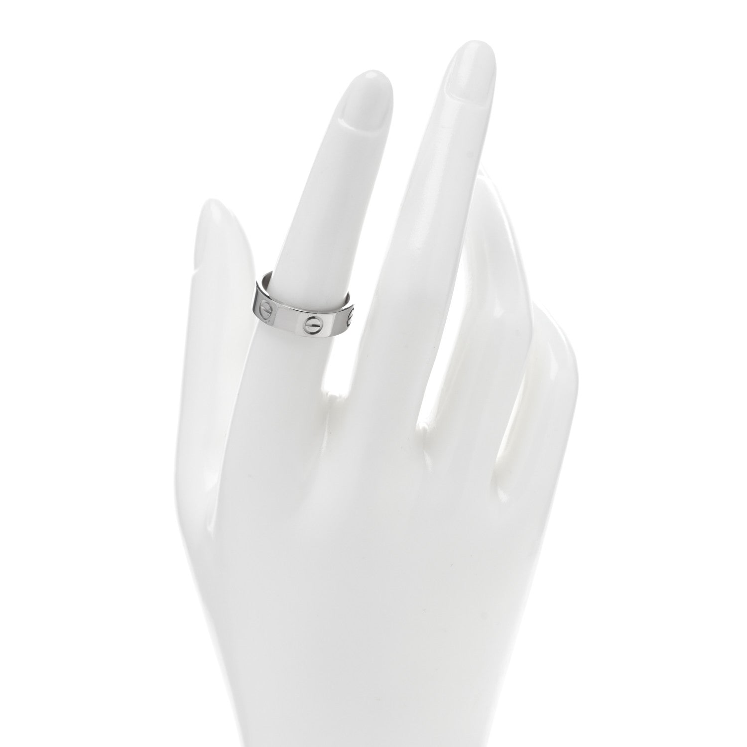 Cartier 18K White Gold 5.5mm LOVE Ring 55 7.25 2 of 5