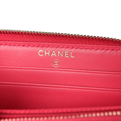 Chanel Caviar Quilted Small French New Wave Zip Around Wallet Pink 6 of 8