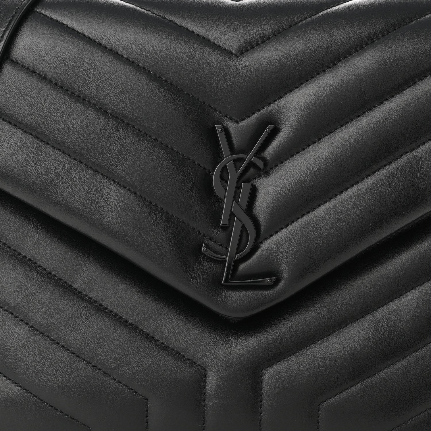 Saint Laurent Calfskin Y Quilted Monogram Monochrome Medium Loulou Chain Satchel Black 7 of 9