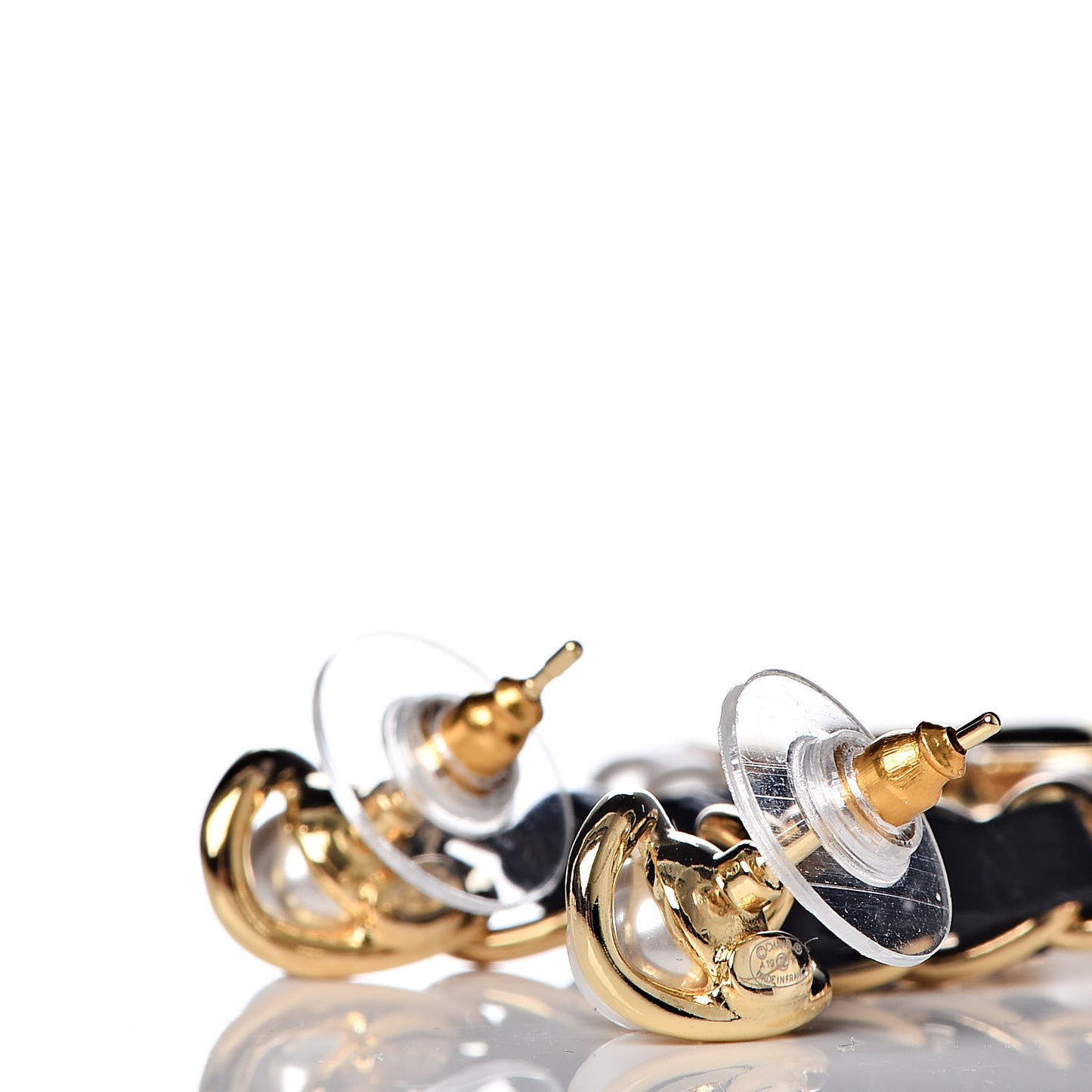 Pearl Heart CC Drop Earrings Gold