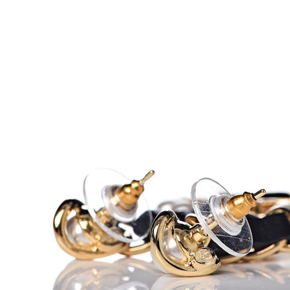 Chanel Pearl Heart CC Drop Earrings Gold 3 of 5