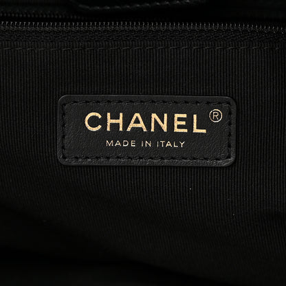 Chanel Nylon Grosgrain Quilted Lifestyle Shopping Tote Black 7 of 13