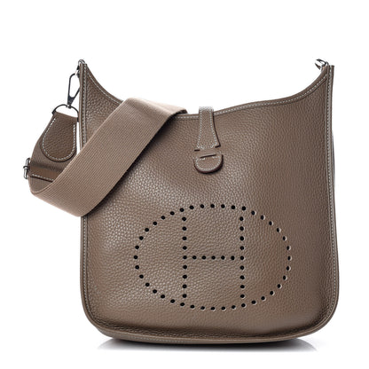 Hermes Taurillon Clemence Evelyne III PM Etoupe 1 of 12