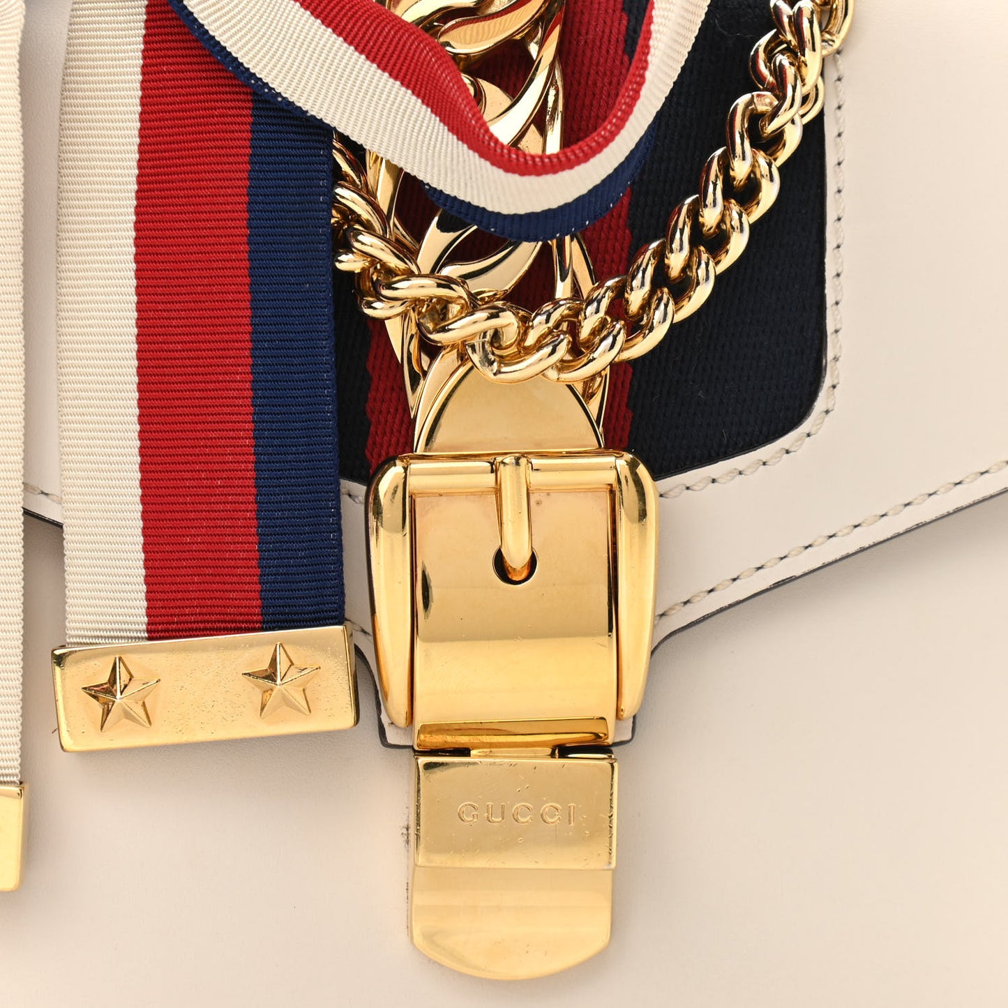 Calfskin Mini Sylvie Chain Shoulder Bag White