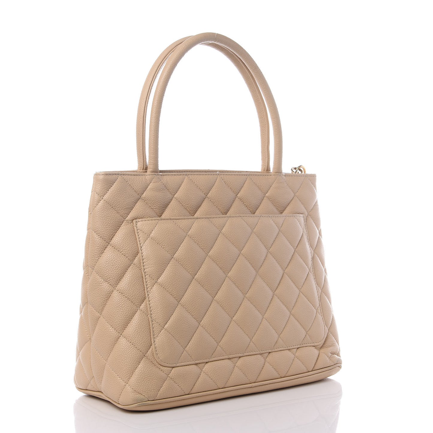 Caviar Quilted Medallion Tote Beige