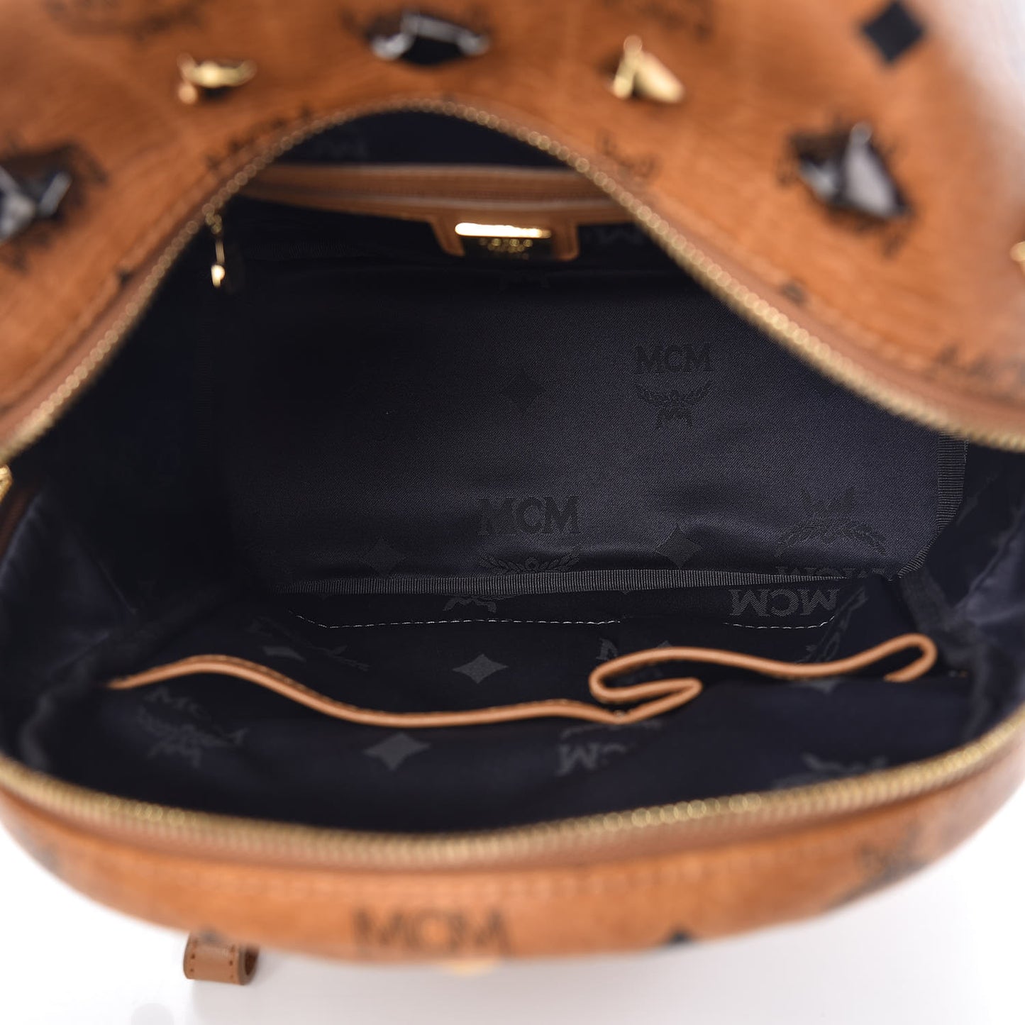 Visetos Studded Small Stark Backpack Cognac