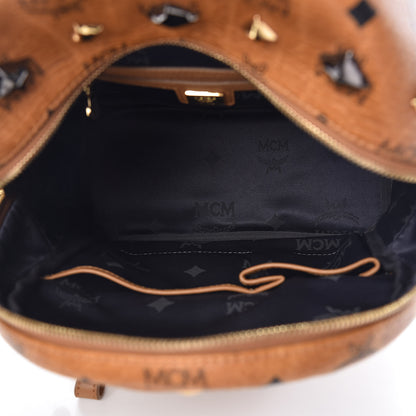 MCM Visetos Studded Small Stark Backpack Cognac 5 of 9
