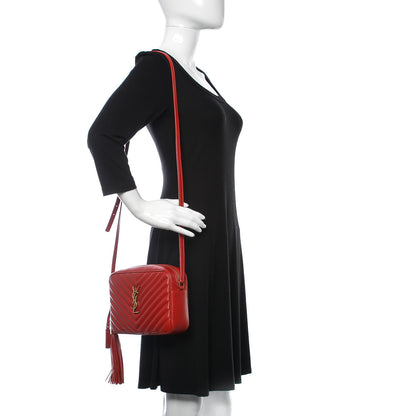 Saint Laurent Calfskin Matelasse Monogram Lou Camera Bag Rouge Eros 2 of 10