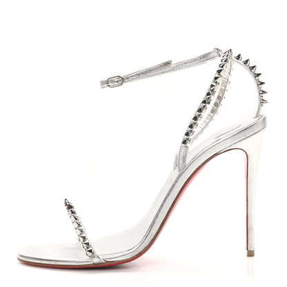 Christian Louboutin Nappa So Me 100 Sandals 37.5 Silver 1 of 8