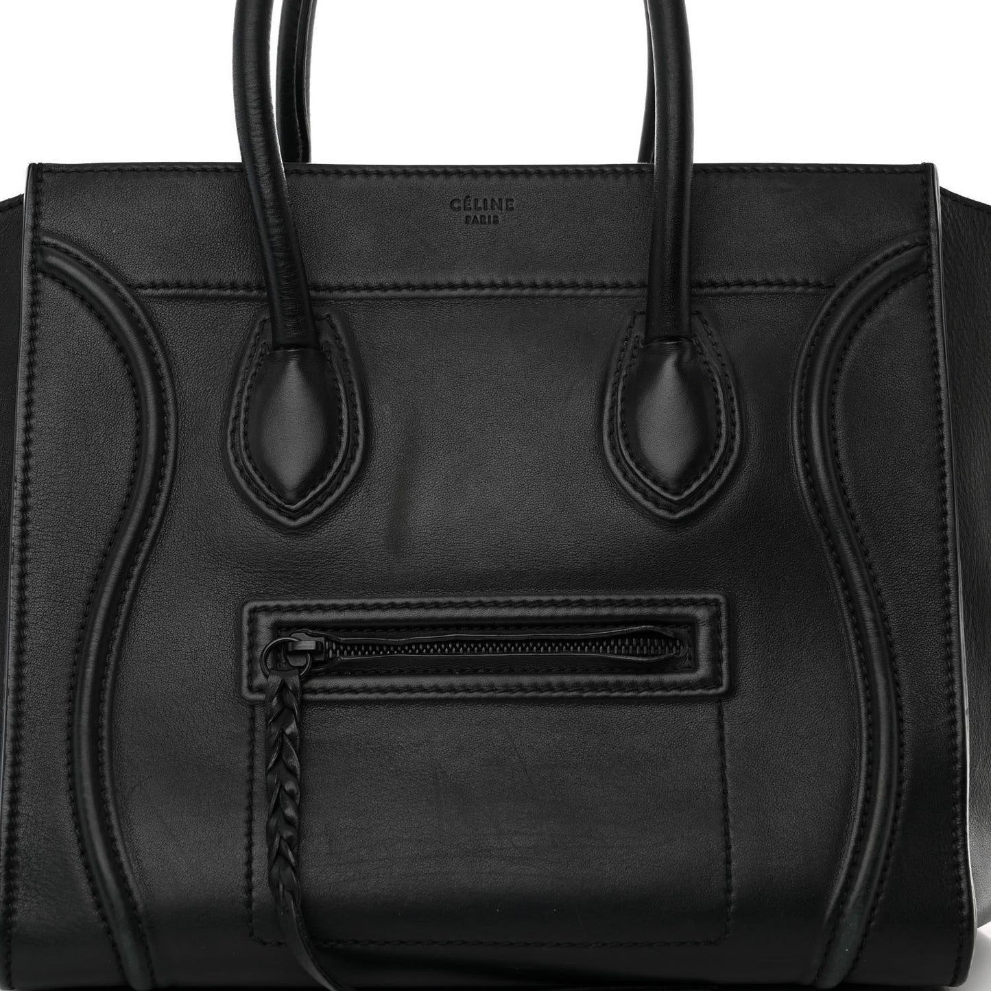 Smooth Calfskin Medium Phantom Luggage Black