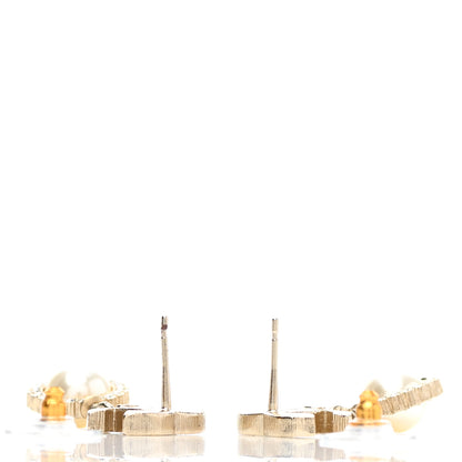 Chanel Crystal Pearl Pearls Coronation CC Drop Earrings Gold 3 of 6
