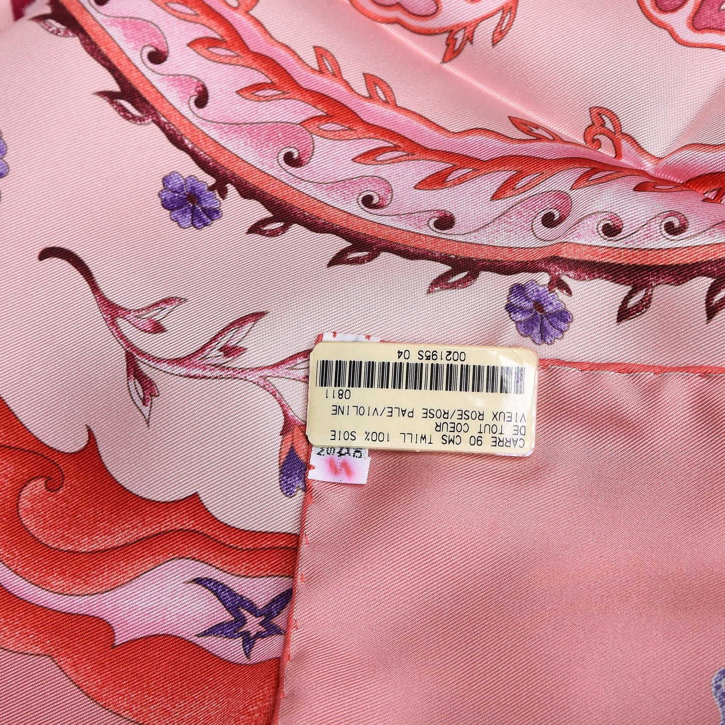 Silk De Tout Coeur Scarf 90 Vieux Rose Rose Pale Violine