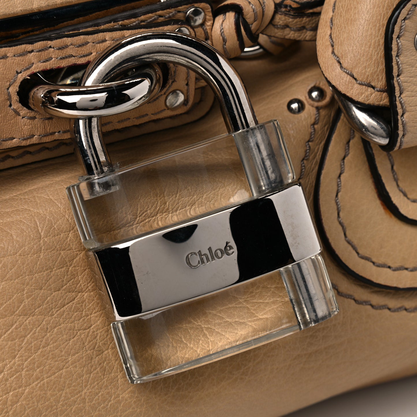 Calfskin Medium Paddington Satchel Beige