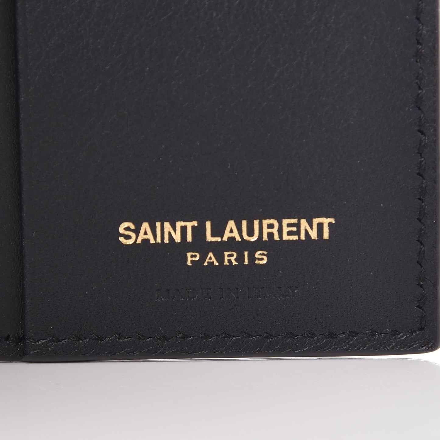 Calfskin Classic Y Compact Wallet Black