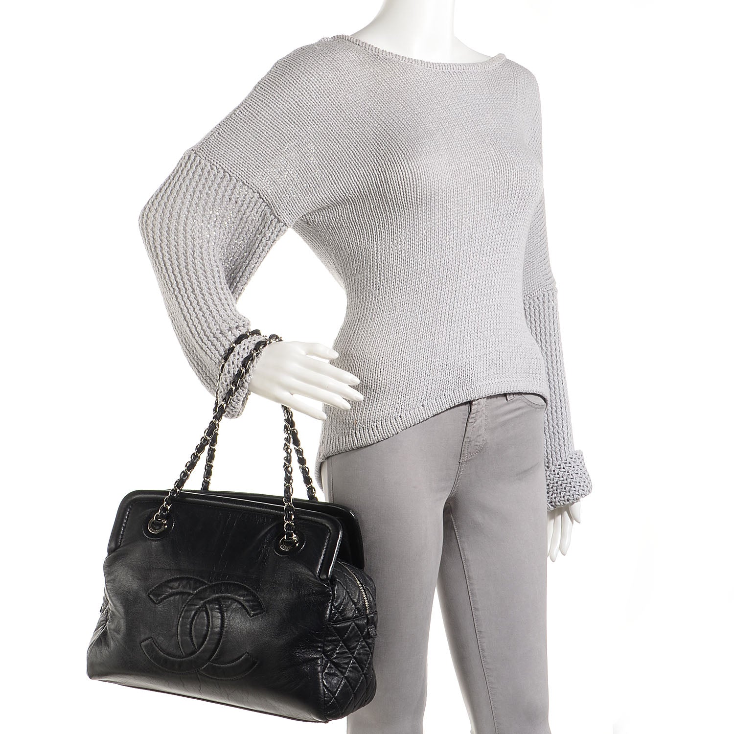 Chanel Calfskin Timeless CC Tote Black 2 of 7