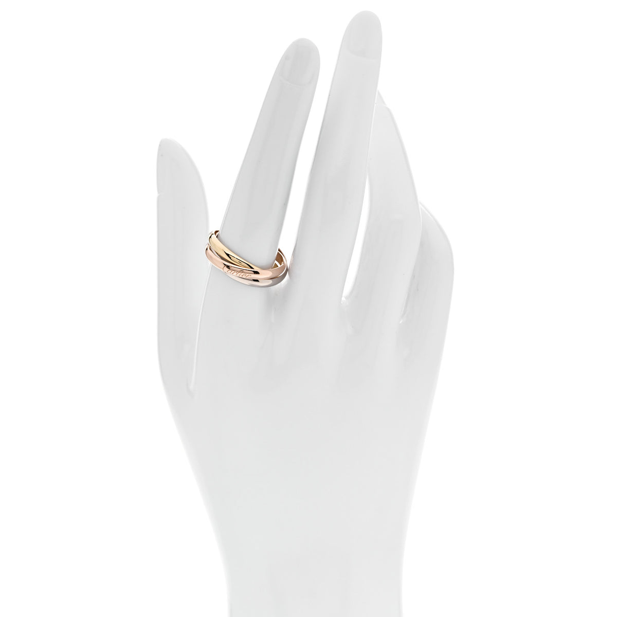 Cartier 18K Pink Yellow White Gold Small Trinity Ring 58 8.25 2 of 5