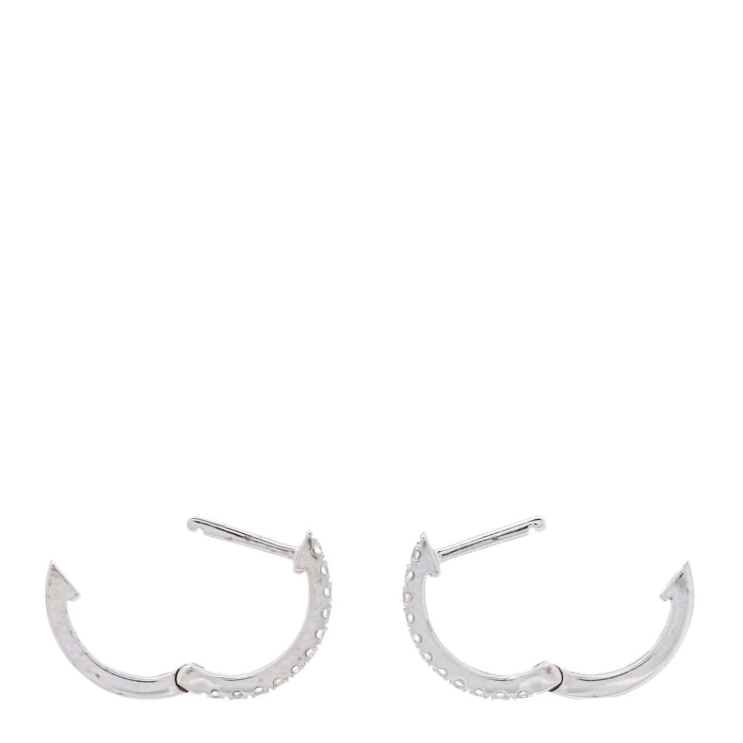 18K White Gold Diamond Small Huggie Earrings