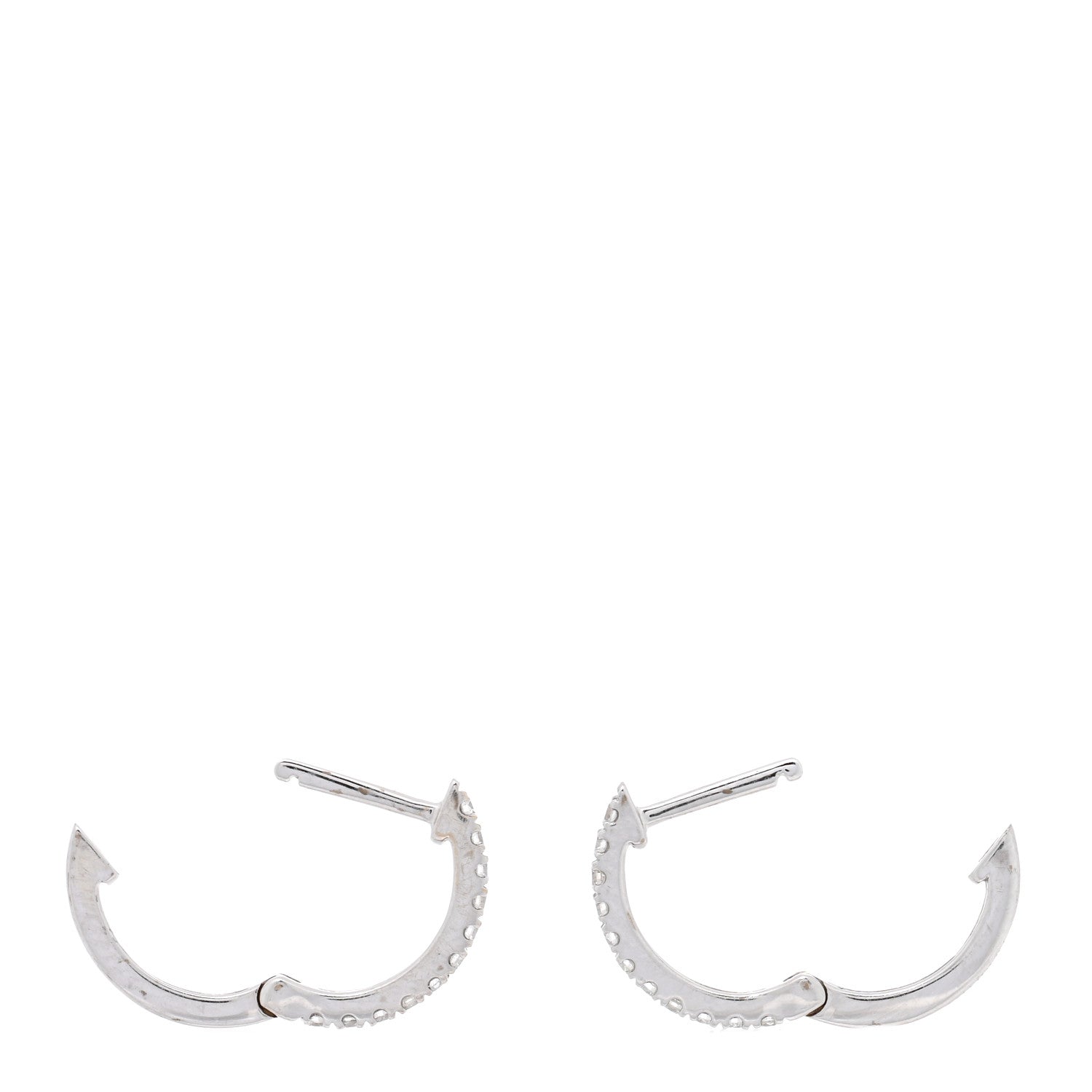 Anita Ko 18K White Gold Diamond Small Huggie Earrings 3 of 4