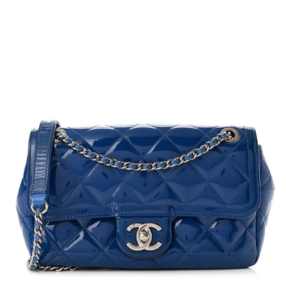Chanel Patent Quilted Small Coco Shine Flap Blue 1 of 10