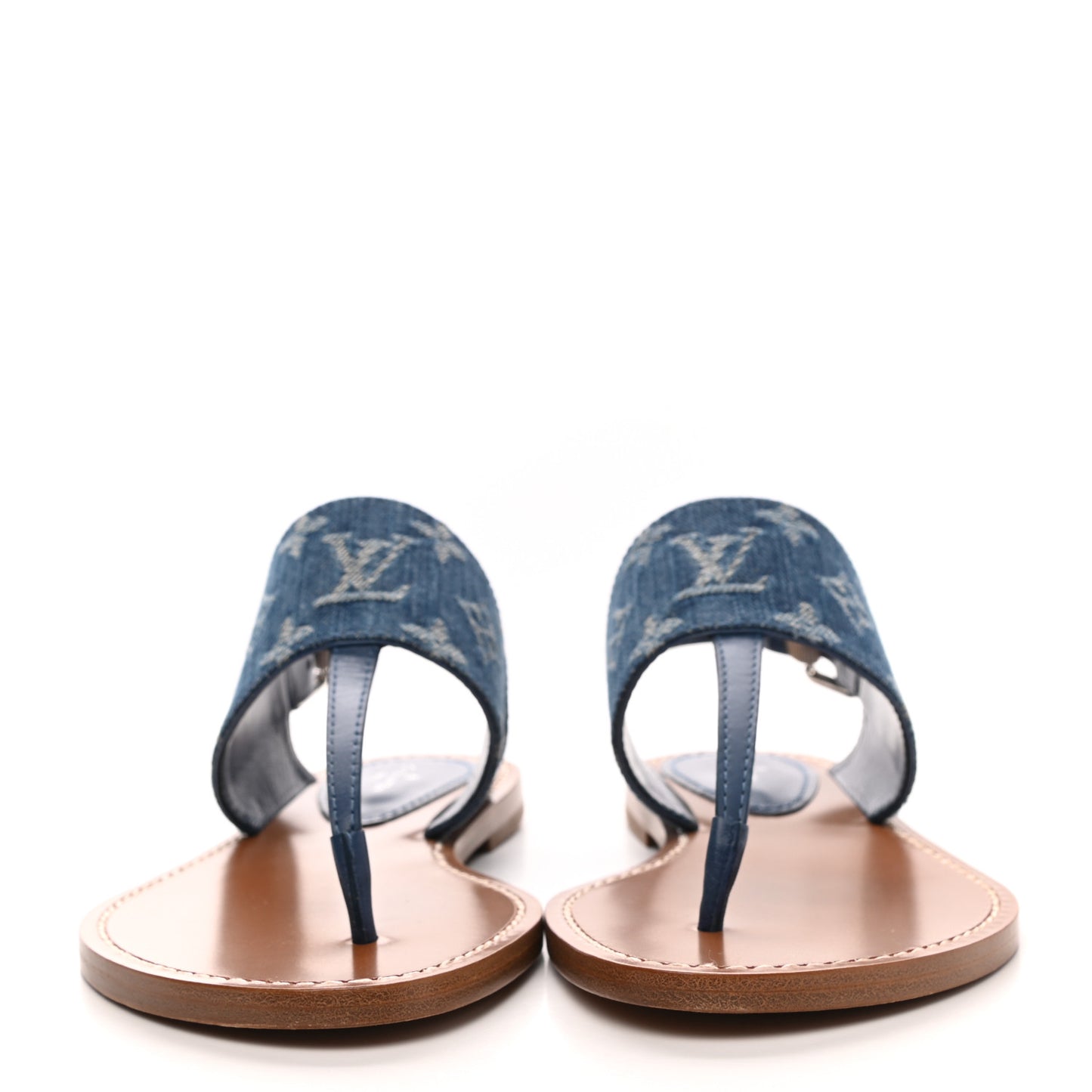 Denim Monogram Starboard Thong Sandals 38 Blue