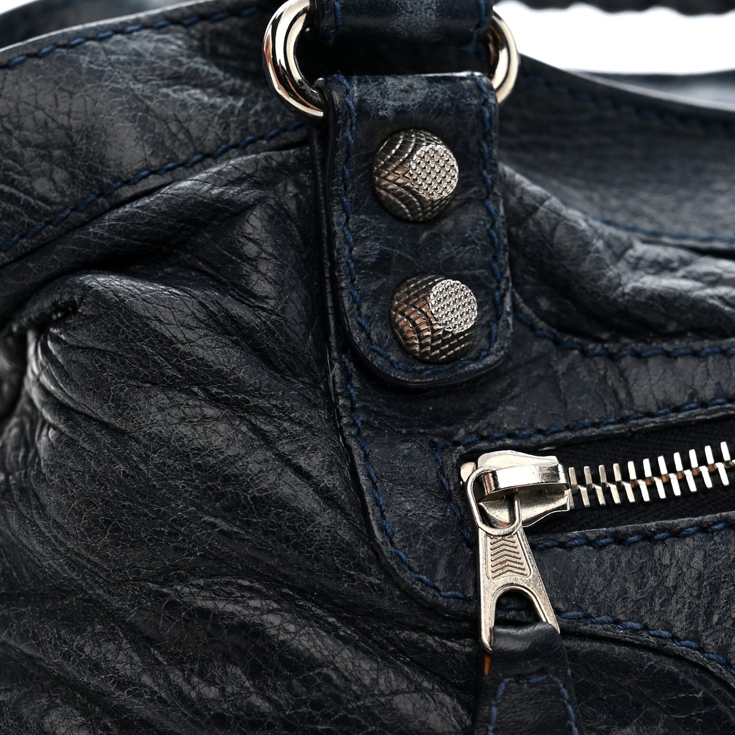 Agneau Giant 12 Silver Hardware Town Bleu Obscur