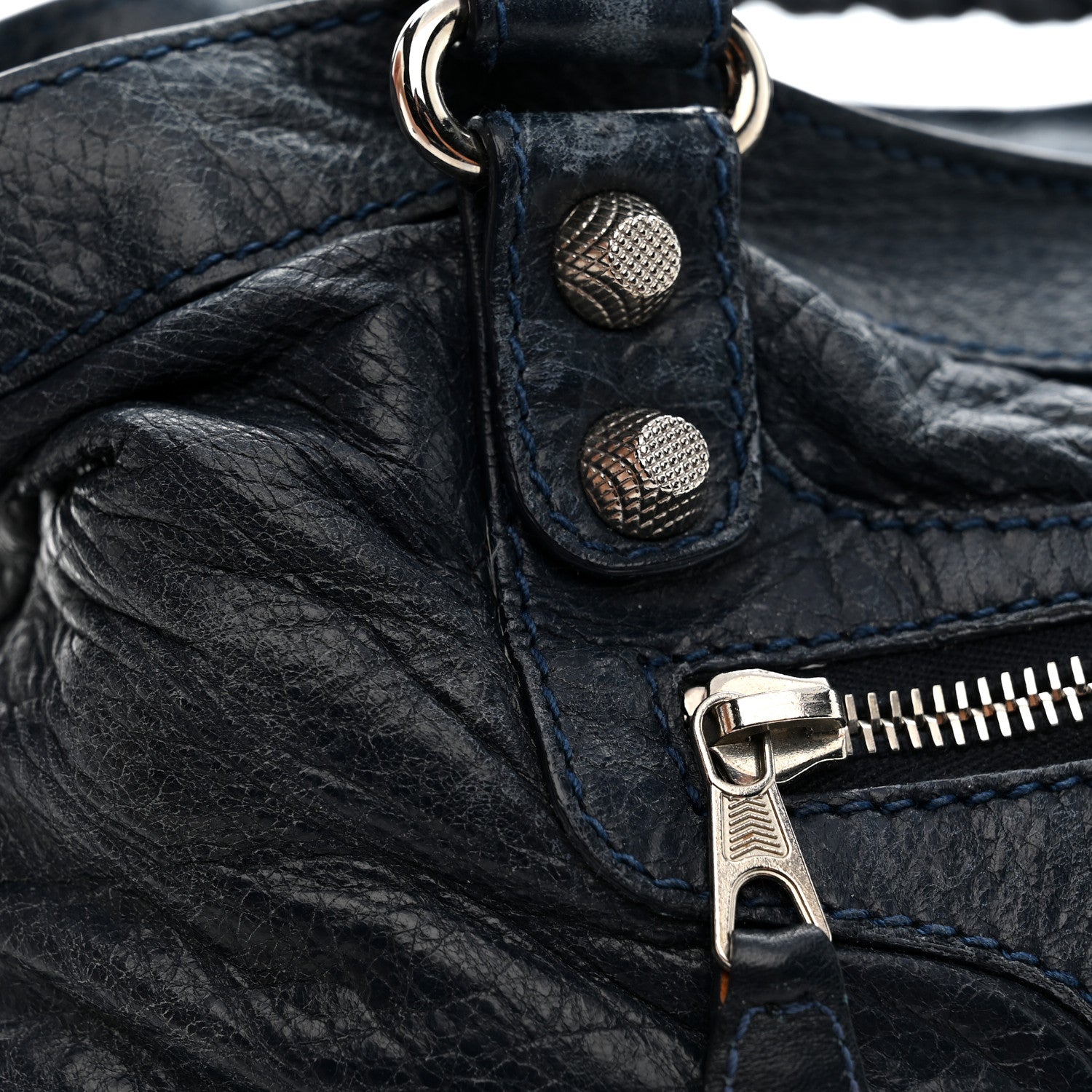 Balenciaga Agneau Giant 12 Silver Hardware Town Bleu Obscur 13 of 14